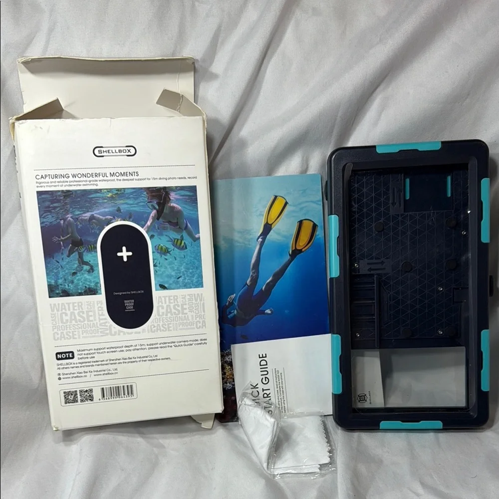 Shellbox capturing wonderful moments Waterproof gray and blue iPhone Case